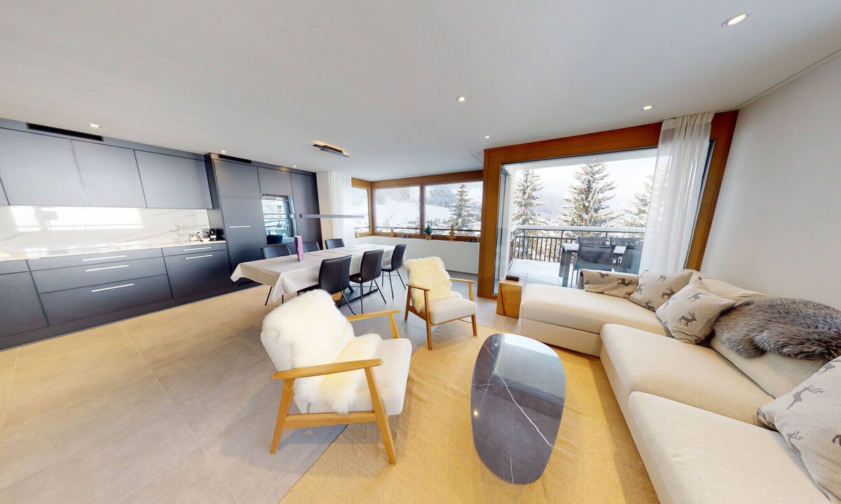 Churwalden Apartment | Apartment with hotel spa and pool