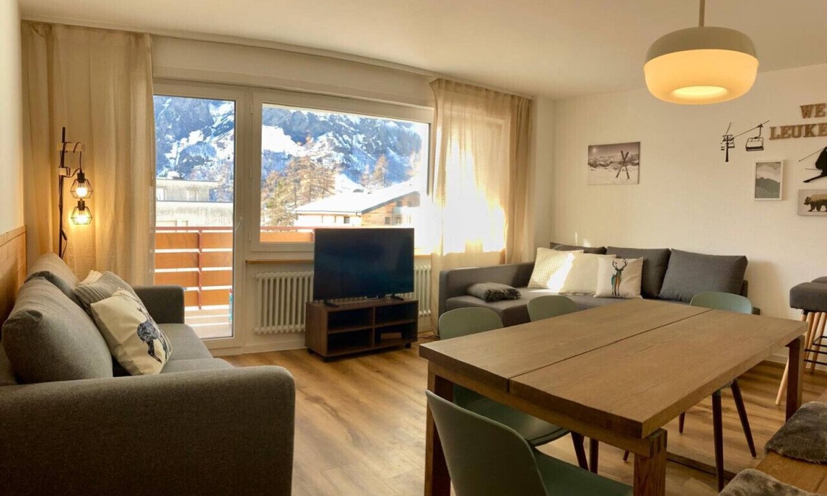 Leukerbad Apartment | Large 1 bedroom - free parking - dream views-