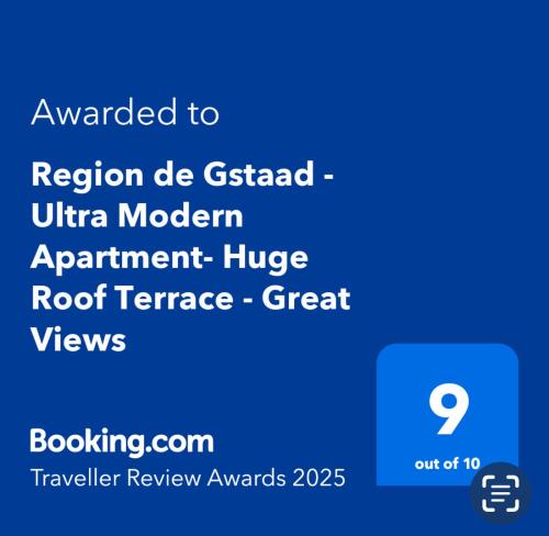 Zweisimmen Apartment | Region de Gstaad - Ultra Modern Apartment- Huge Roof Terrace - Great Views