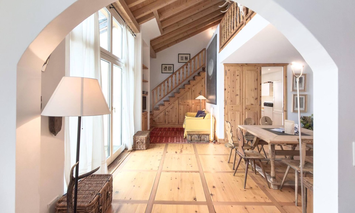 Sils-Maria Apartment | Residenza Alpenrose 61 – Elegant duplex flat with sauna and views of the Corvats