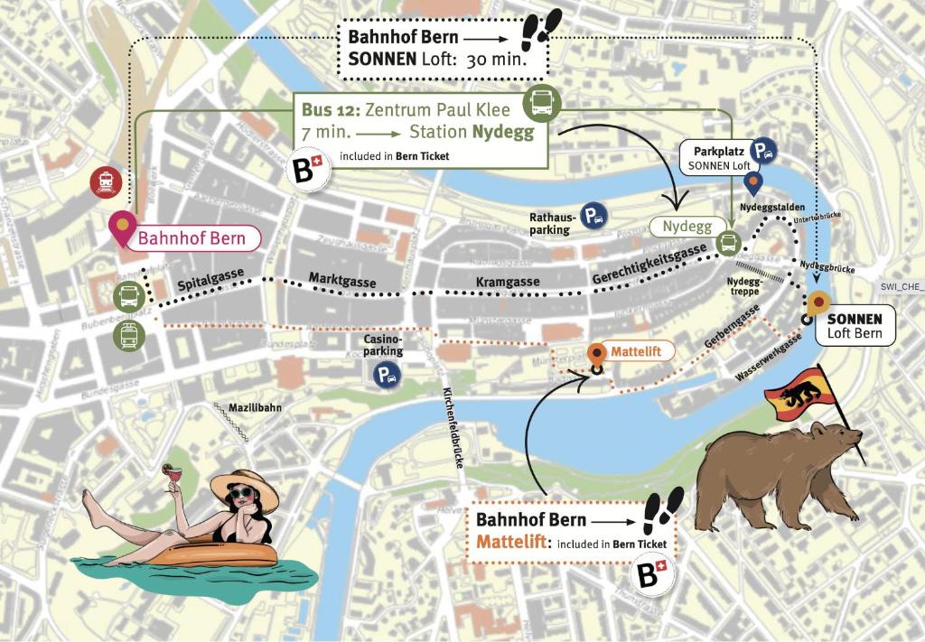 Old City of Bern Apartment | SONNEN Loft Bern - Bed & Breakfast