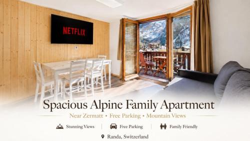 Randa Apartment | Spacious Alpine Family Apartment near Zermatt