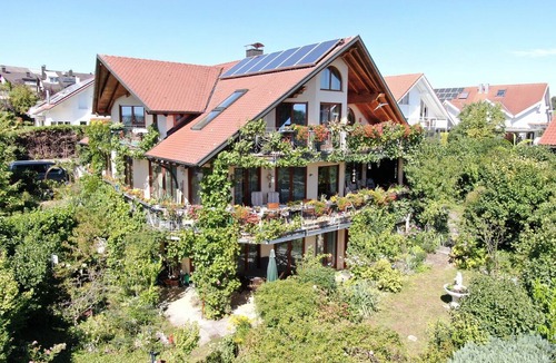 Radolfzell am Bodensee Apartment | Apartment Ferien-Studio Säntisblick with Lake and Alpine Views, Balcony, and Wi-Fi