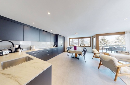 Churwalden Apartment | Apartment with hotel spa and pool