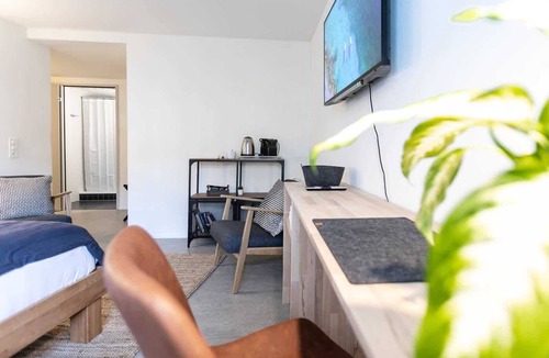 St. Gallen Apartment | Central St. Gallen Studio (blue): Fast WiFi & kitchen for shared use
