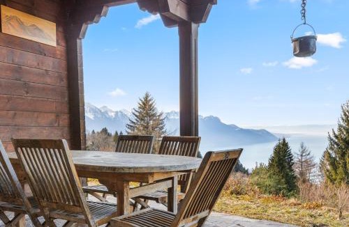 Caux Ski Chalet | Chalet familial avec vue sur les Alpes et le lac sur les hauts de Montreux à Caux