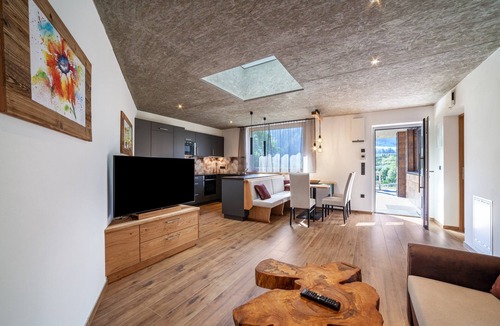 San Martino in Passiria Apartment | Holiday Apartment 'Chalet Riad 2' with Mountain View and Outdoor Whirlpool