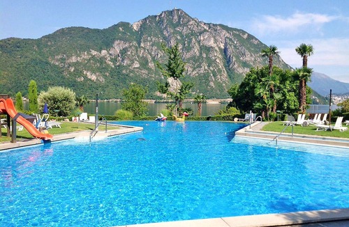 Bissone Apartment | Lovely apartment for 4 guests with pool, A/C, WIFI, TV, balcony and panoramic view