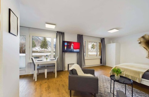 Taesch Apartment | Mountain View Studio with Private Terrace