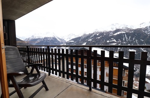 St. Luc Apartment | Outside: studio for 2 people with balcony overlooking the Matterhorn, located in a residence with el