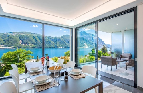 Bissone Apartment | Residenza La Fontana with View Terrace, Bissone, Switzerland