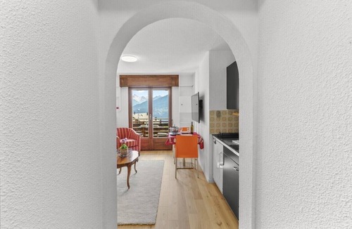 Randogne Apartment | Romantic getaway with a view, a balcony, and parking