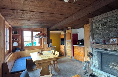 St. Luc Ski Chalet | Spacious chalet for 6 people, quiet, with a splendid view.Inside : Living room, kitchen area, 2-seat