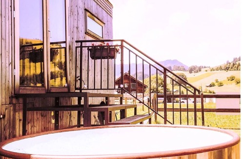 Rothenthurm House | Stunning private villa for 3 guests with WIFI, hot tub, patio and panoramic view