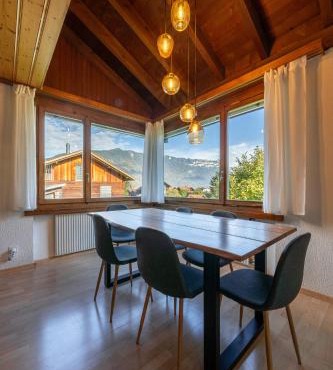 Alpine view with balcony near Interlaken