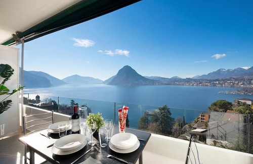 Lugano Apartment | View and Art | Panoramic Lake View Studio, Lugano, Castagnola (Lugano), Switzerland