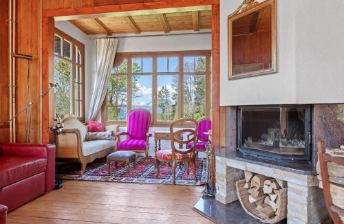 Barboleusaz Ski Chalet | Grand chalet rustique à Gryon, avec vue et cheminée