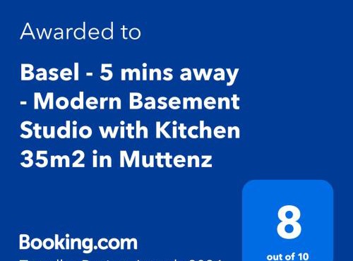 Basel - 5 mins away - Modern Basement Studio with Kitchen 35m2 in Muttenz